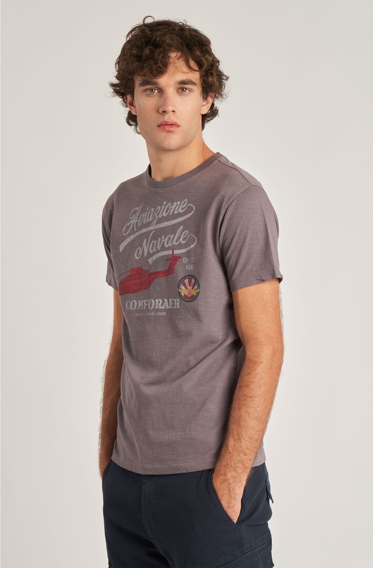 T-shirt da uomo Aviazione Navale in cotone mezza manica