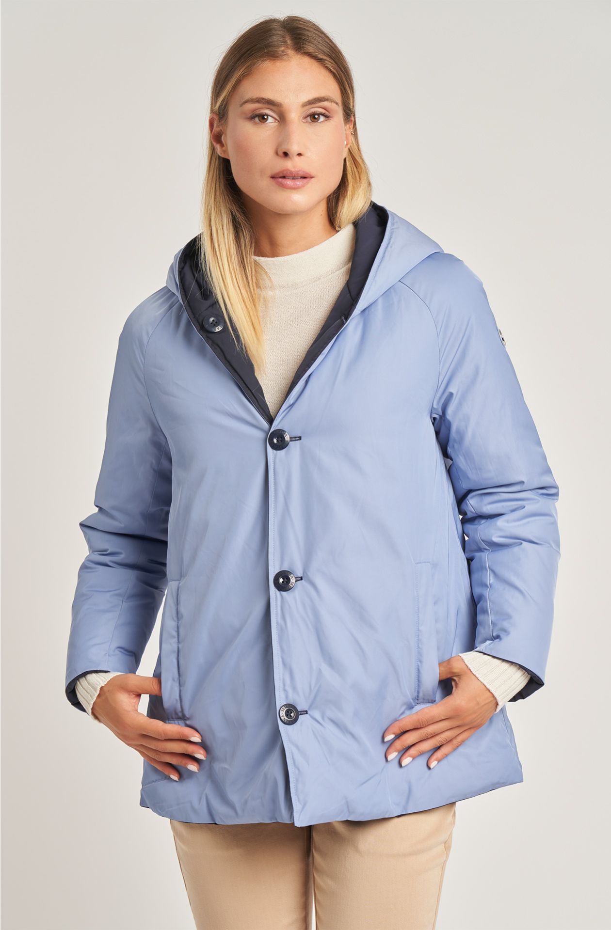 Women's polyester jacket with hood