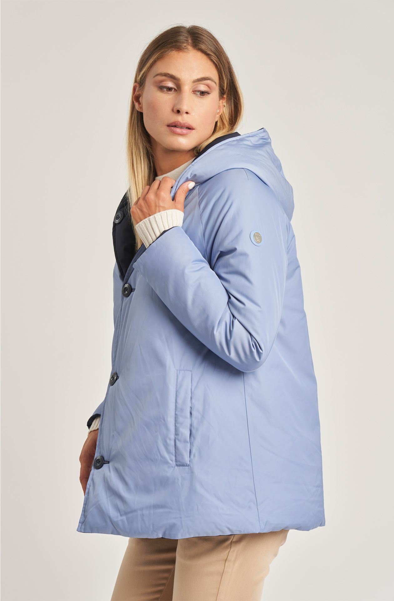 Women's polyester jacket with hood