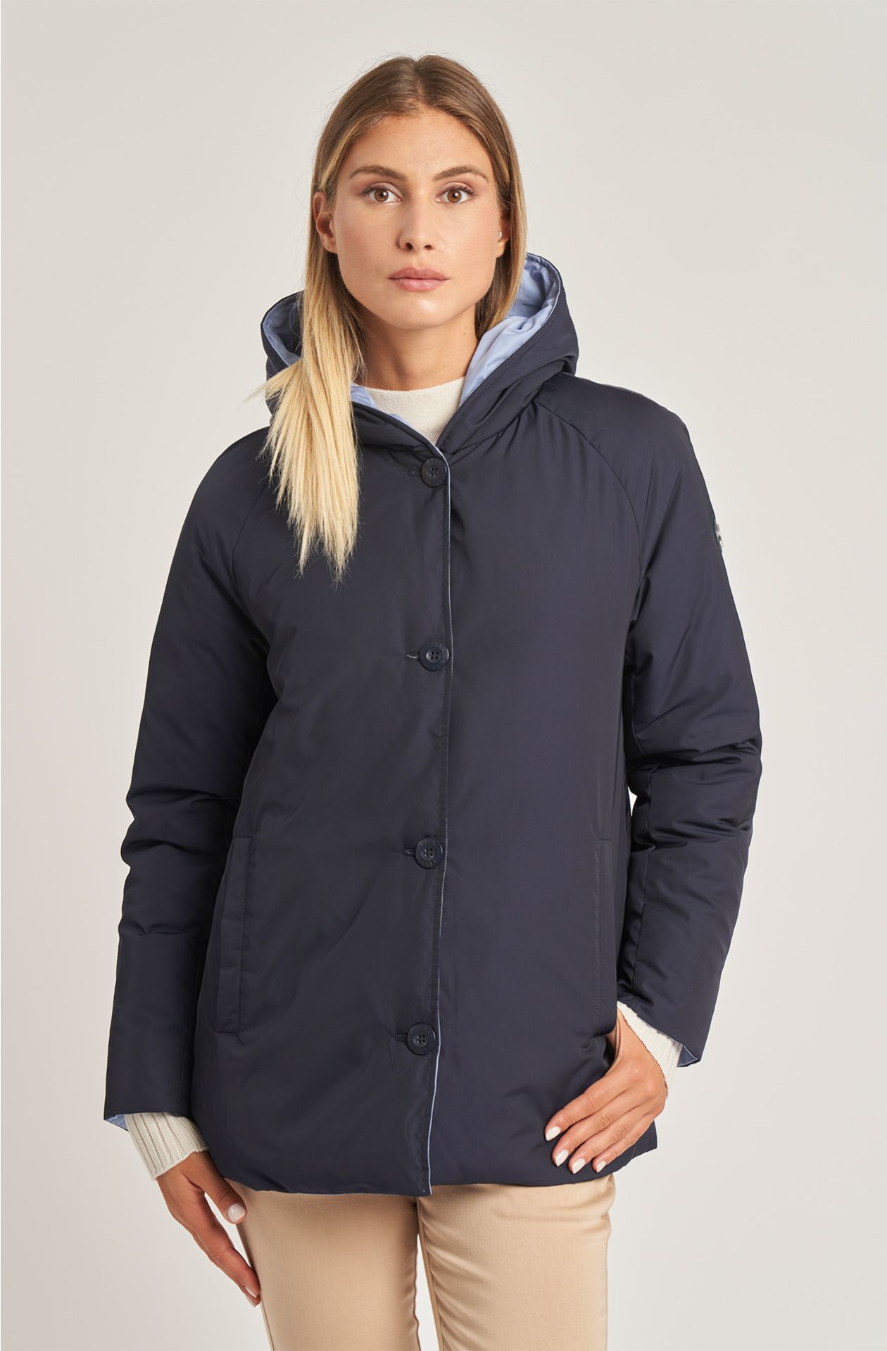 Women's polyester jacket with hood