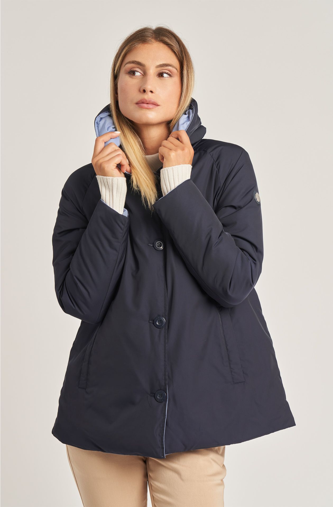 Women's polyester jacket with hood