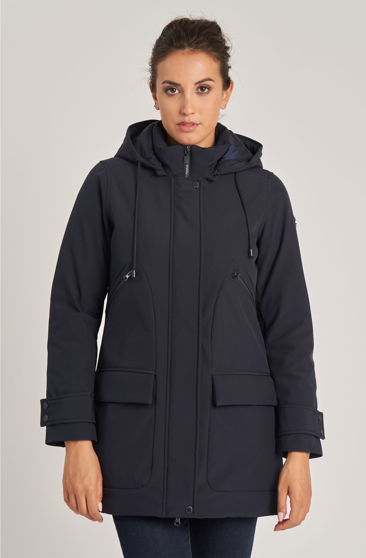 Women's soft shell jacket with hood