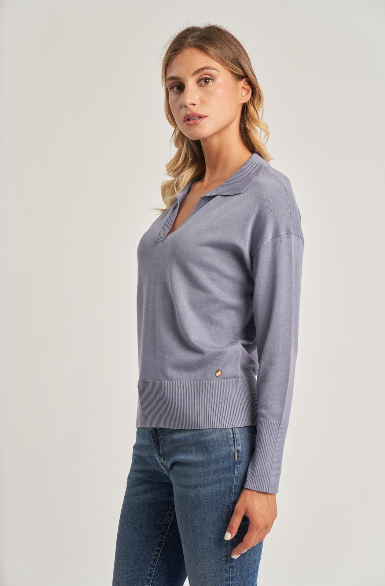 Maglia da donna in viscosa scollo a V