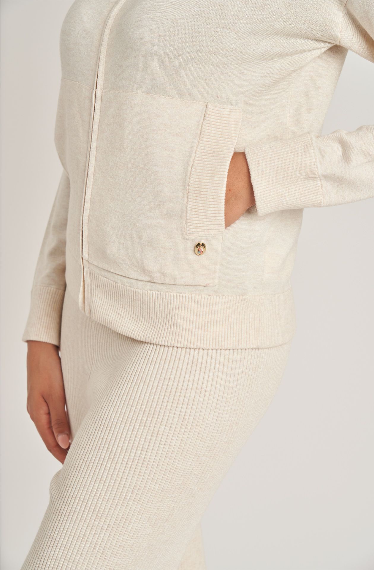 Women's full zip viscose sweater