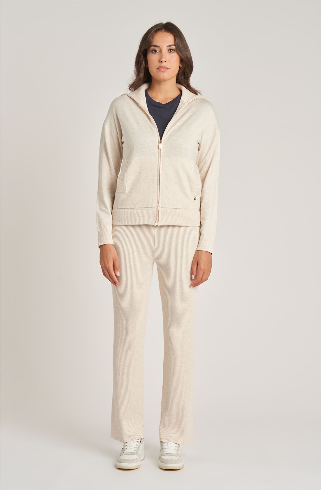 Women's full zip viscose sweater