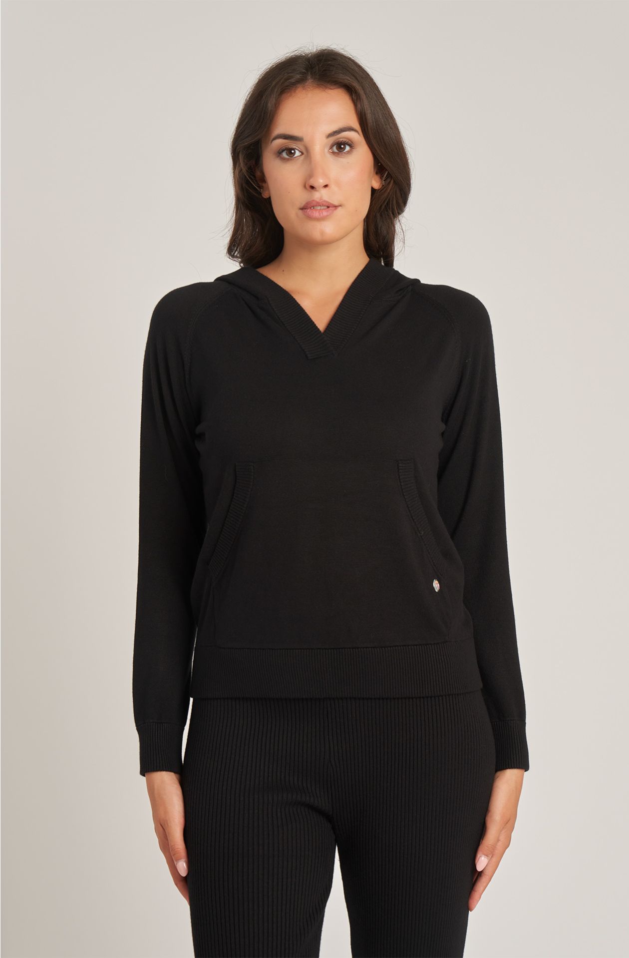 Women's viscose sweater with hood