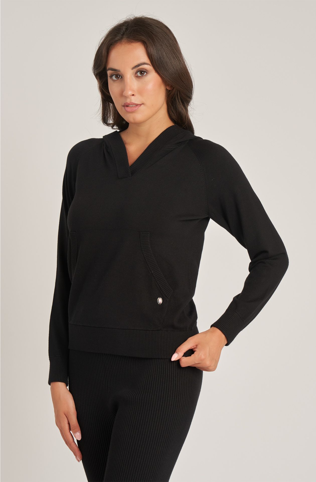 Women's viscose sweater with hood