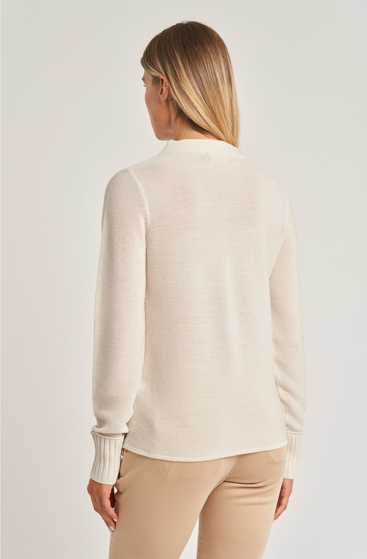 Women's volcano neck wool blend sweater