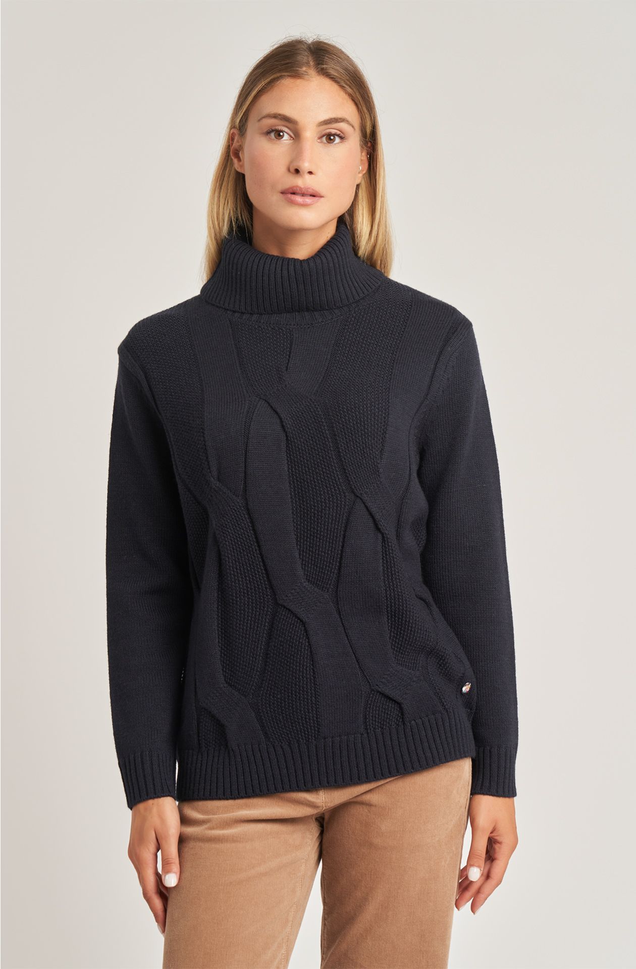 Women's turtleneck wool blend sweater