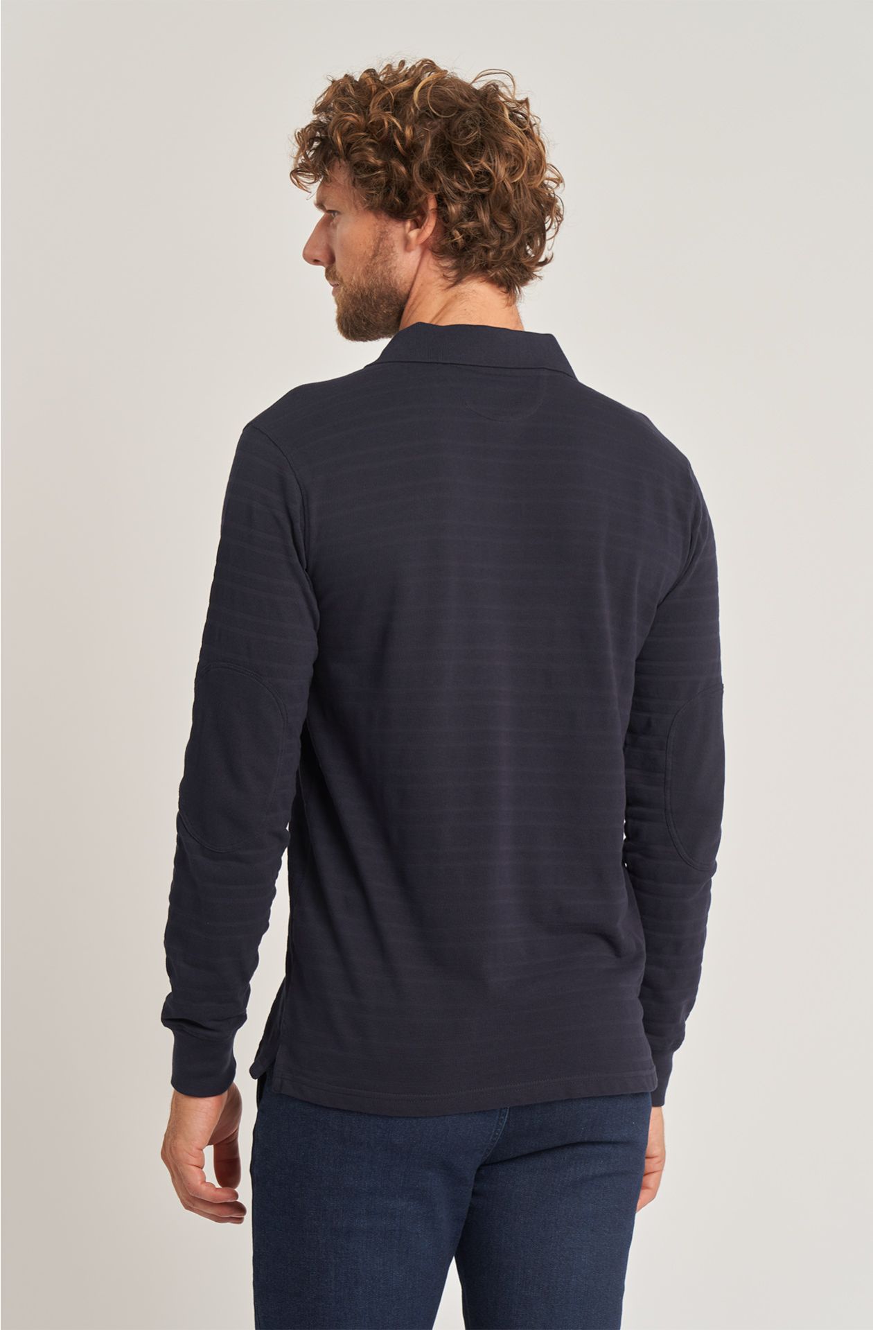 Classic men's polo shirt in long-sleeved cotton