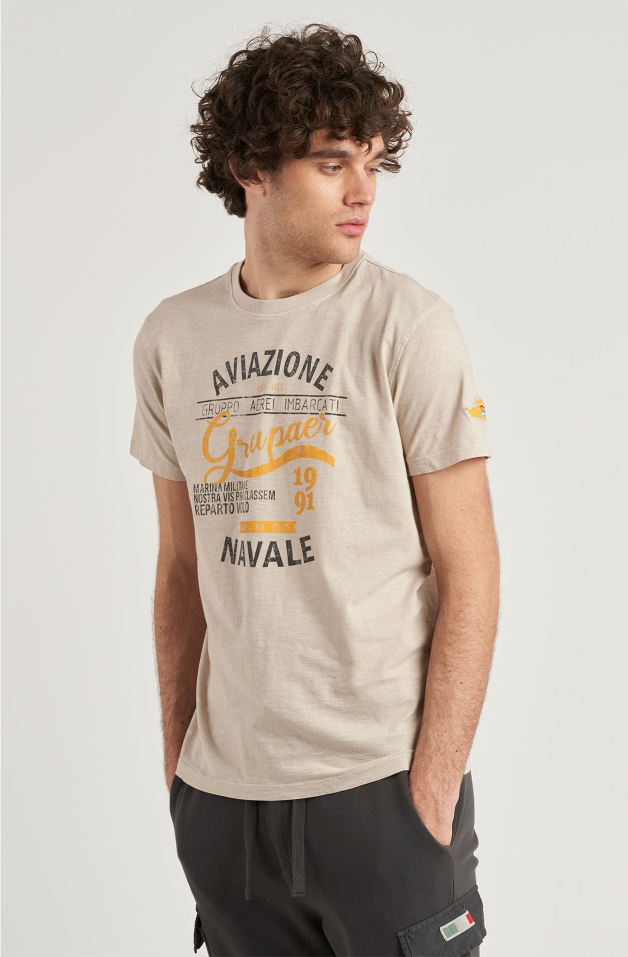 T-shirt da uomo in cotone slab