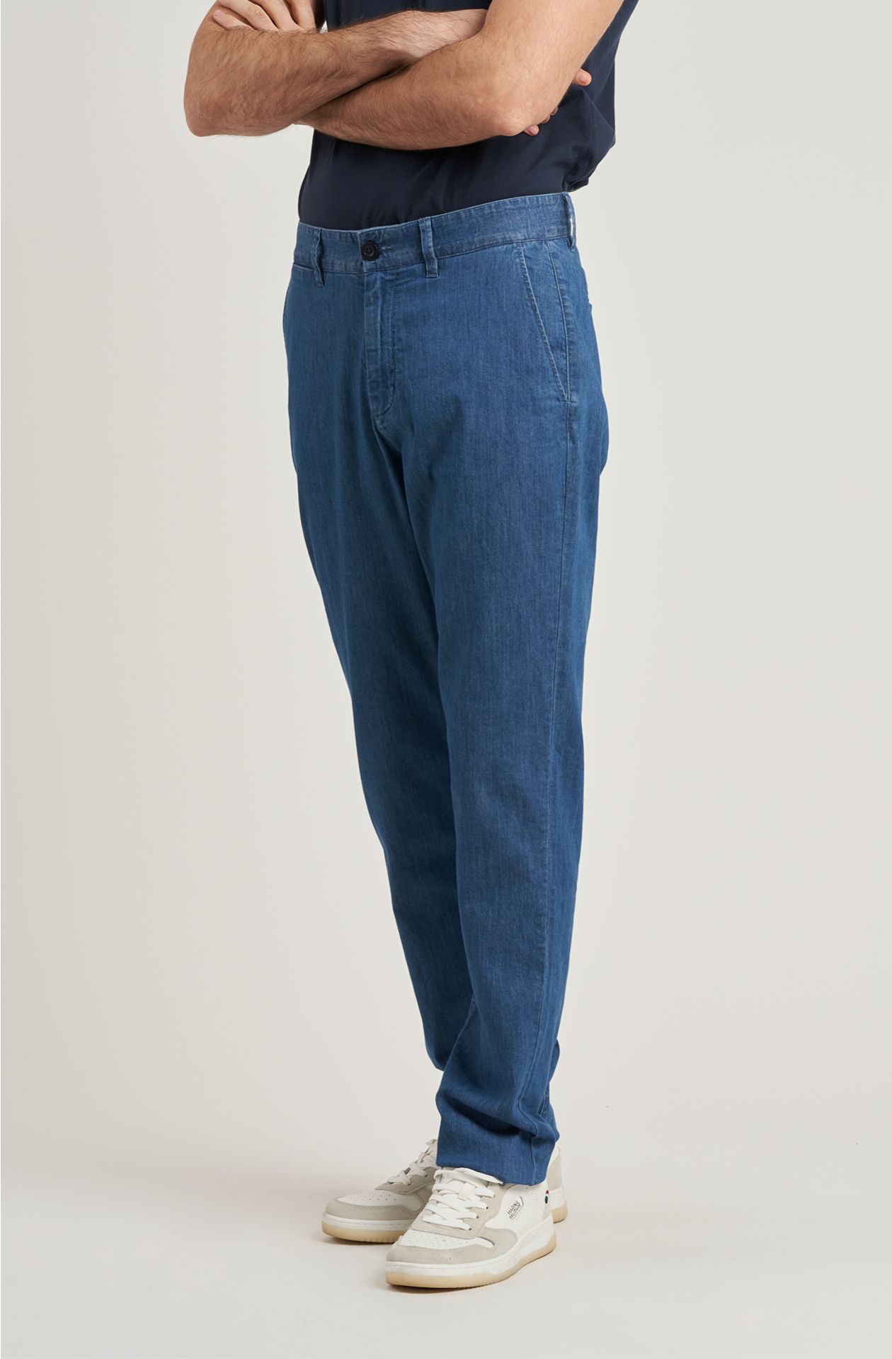 Men's stone washed cotton trousers