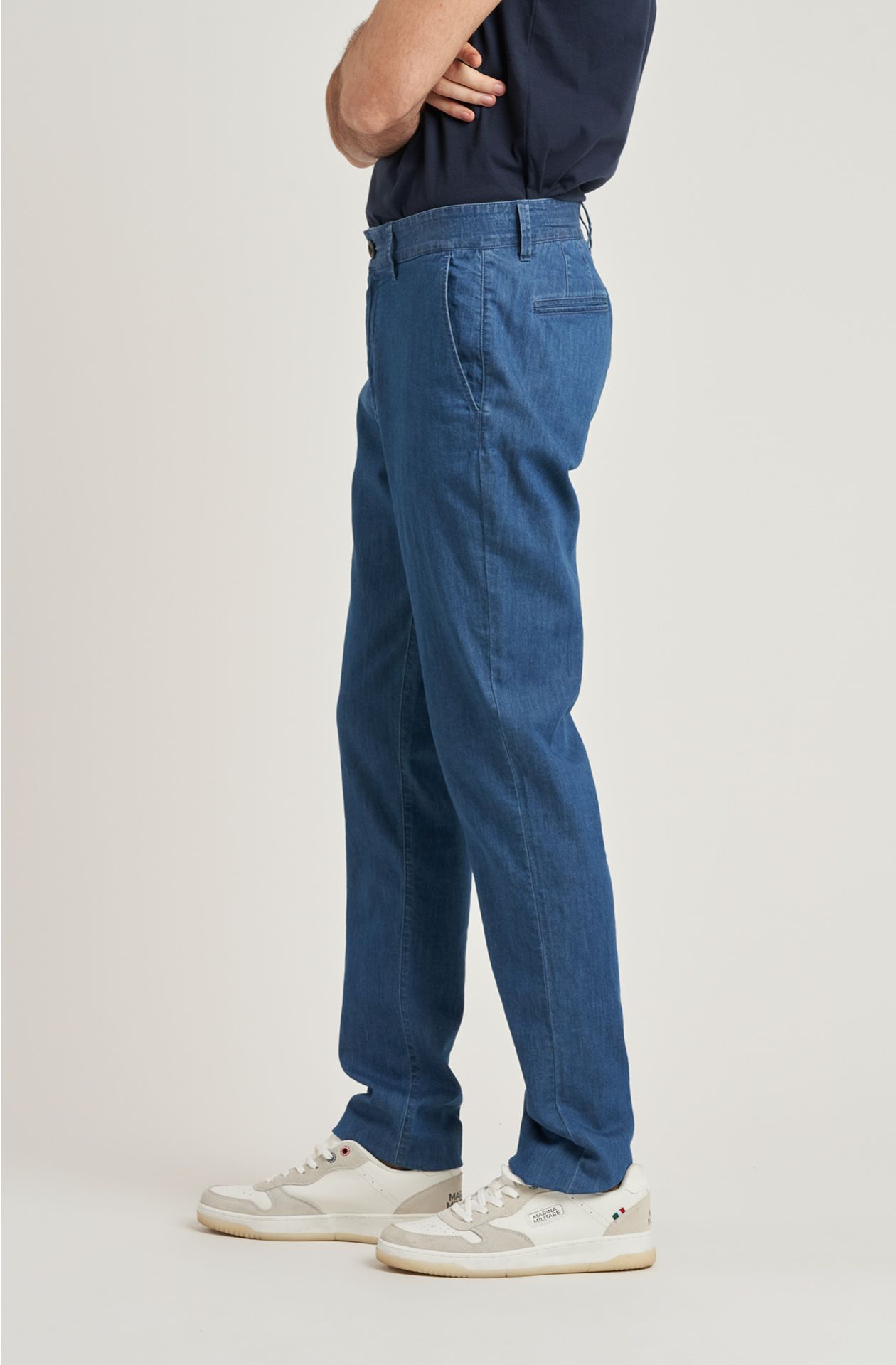 Men's stone washed cotton trousers