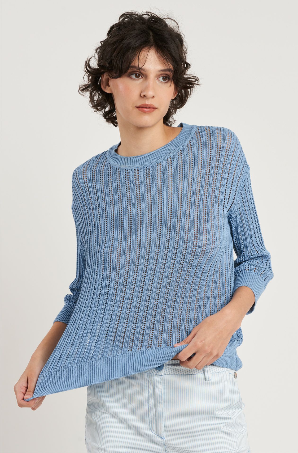 Women's knitted cotton sweater