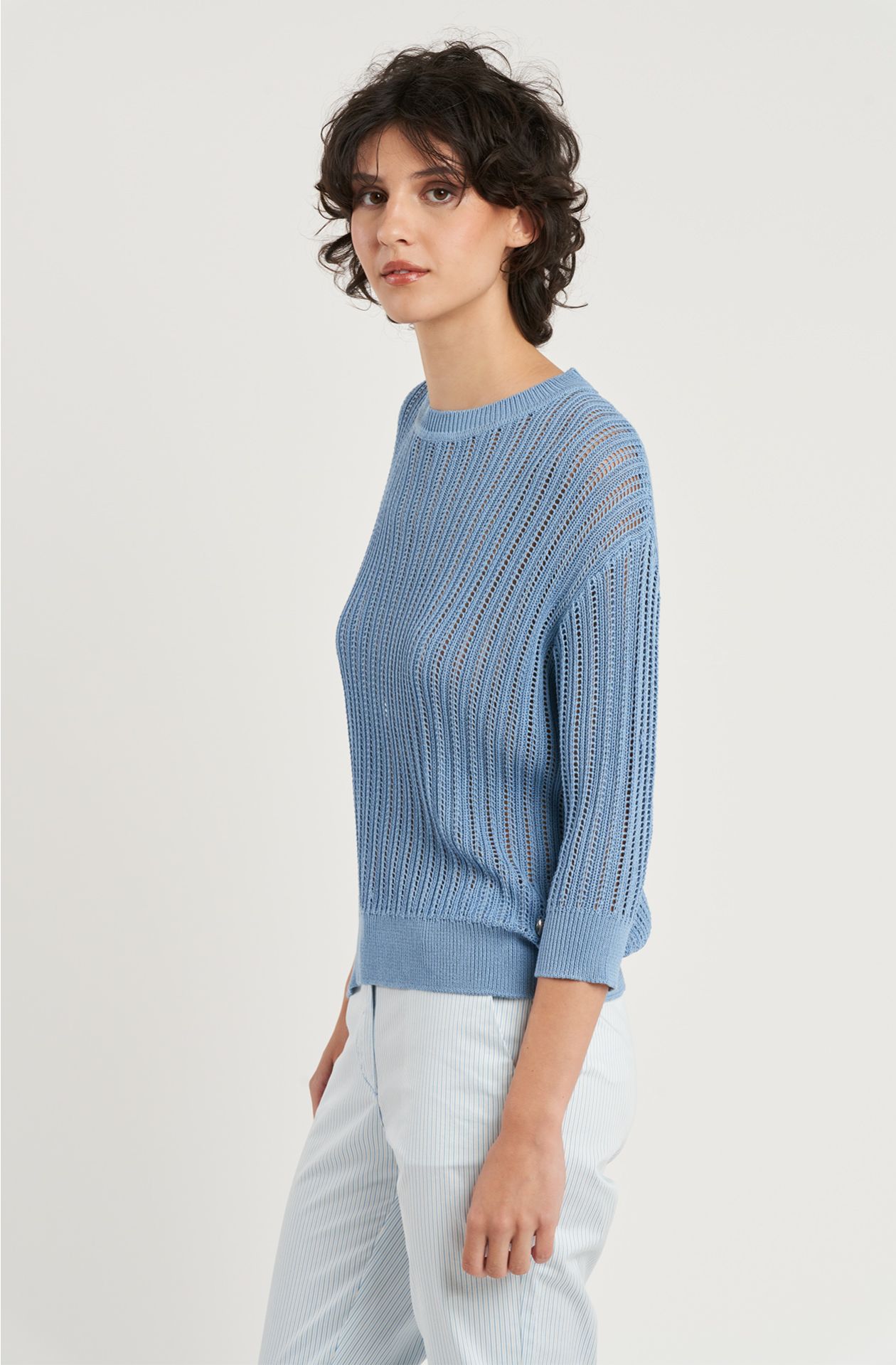 Women's knitted cotton sweater