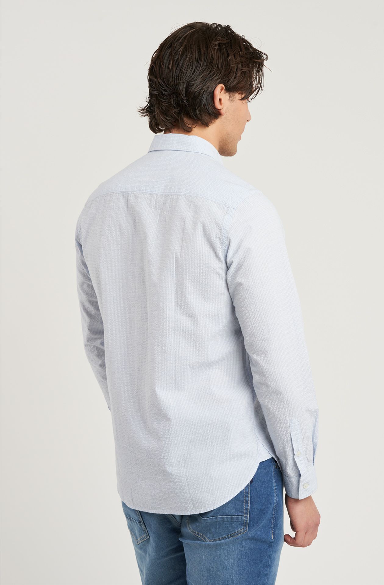 Camicia da uomo Premium Collection in cotone goffrato