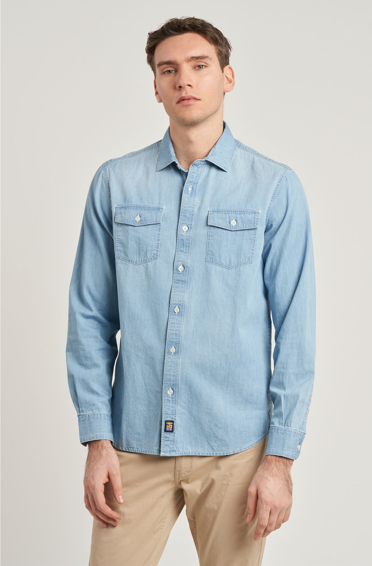 Men's stone washed cotton shirt