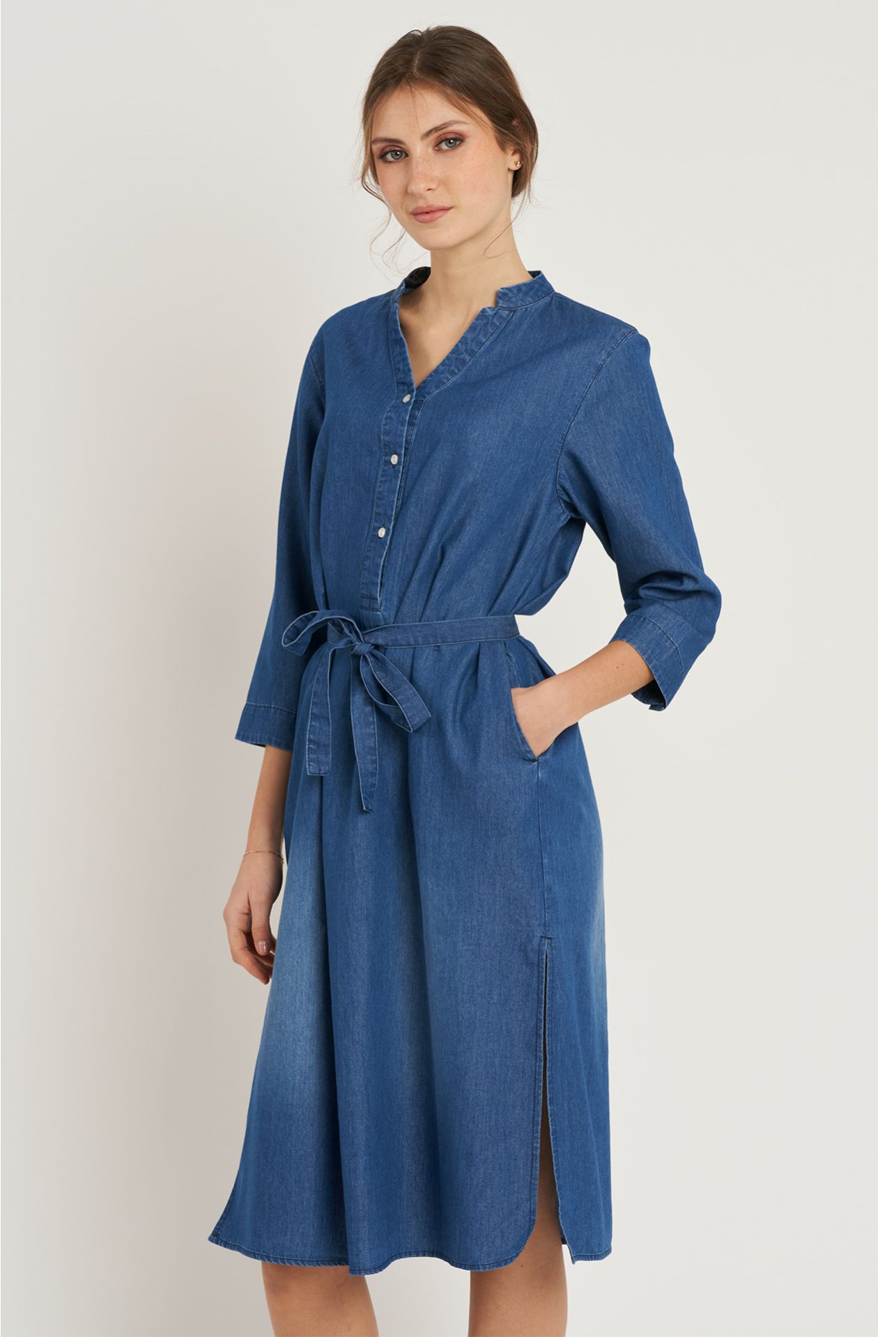 Women's lightweight chambray dress