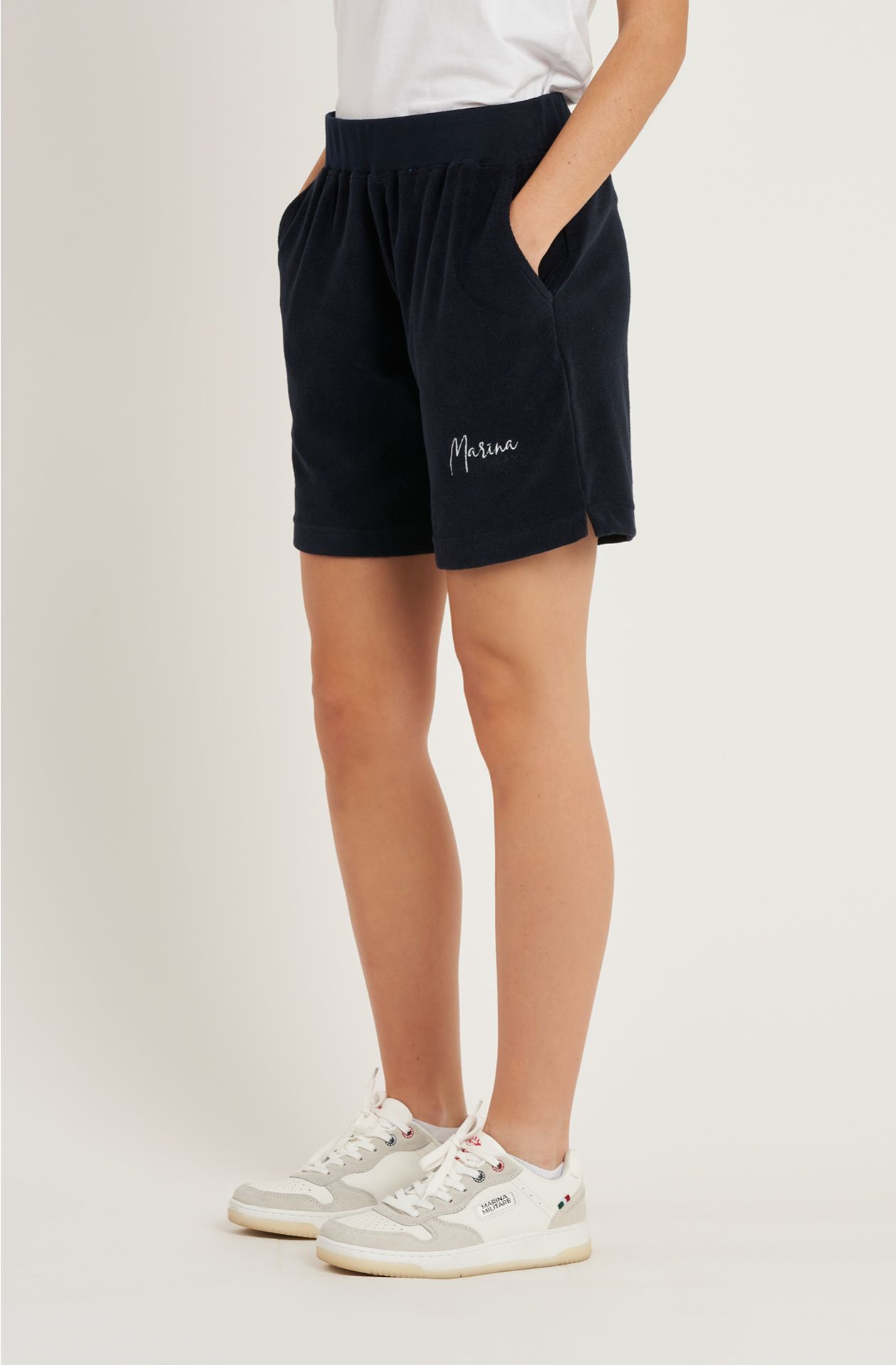 Shorts da donna in spugna di cotone