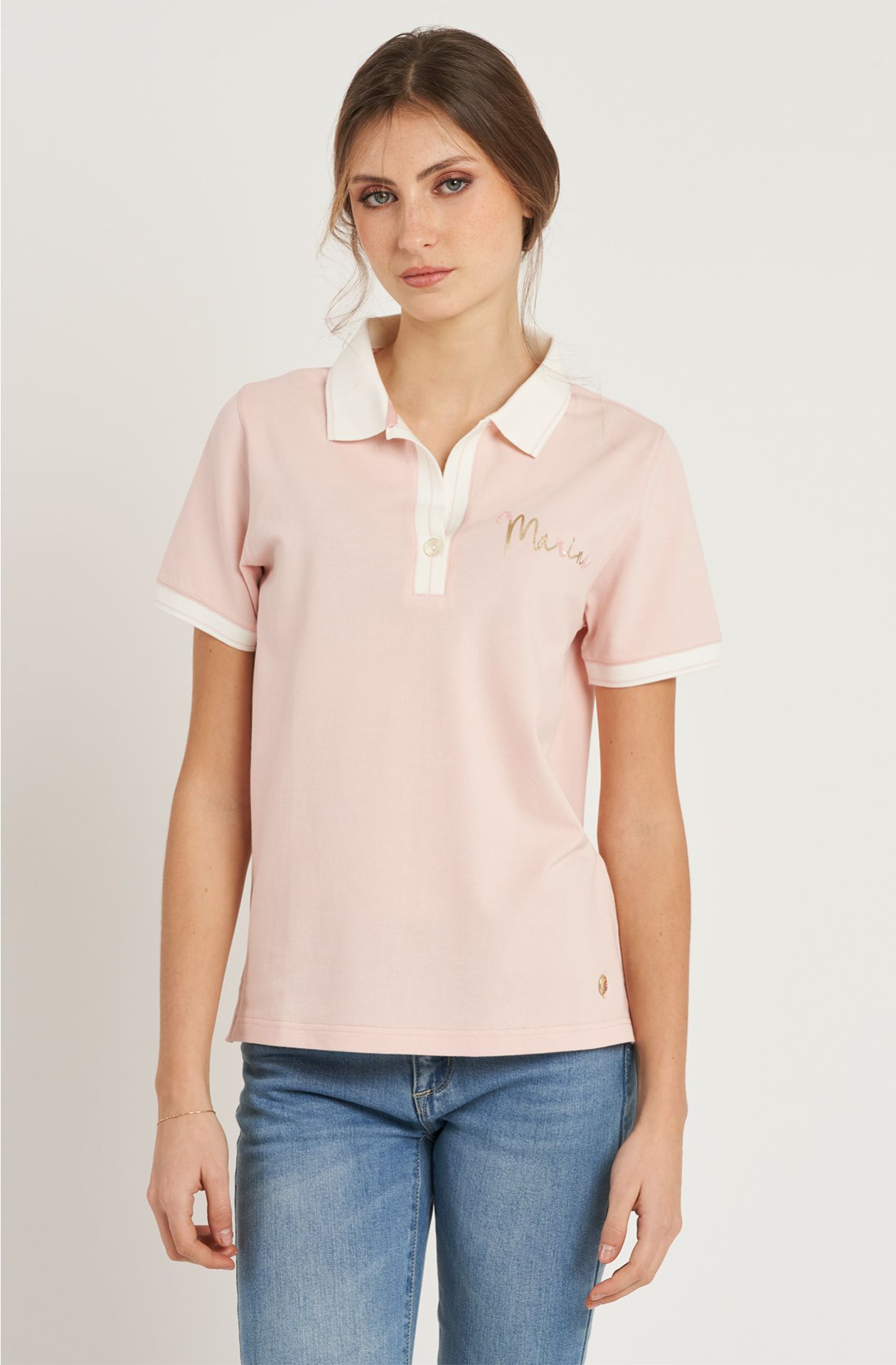 Polo da donna in cotone piquet