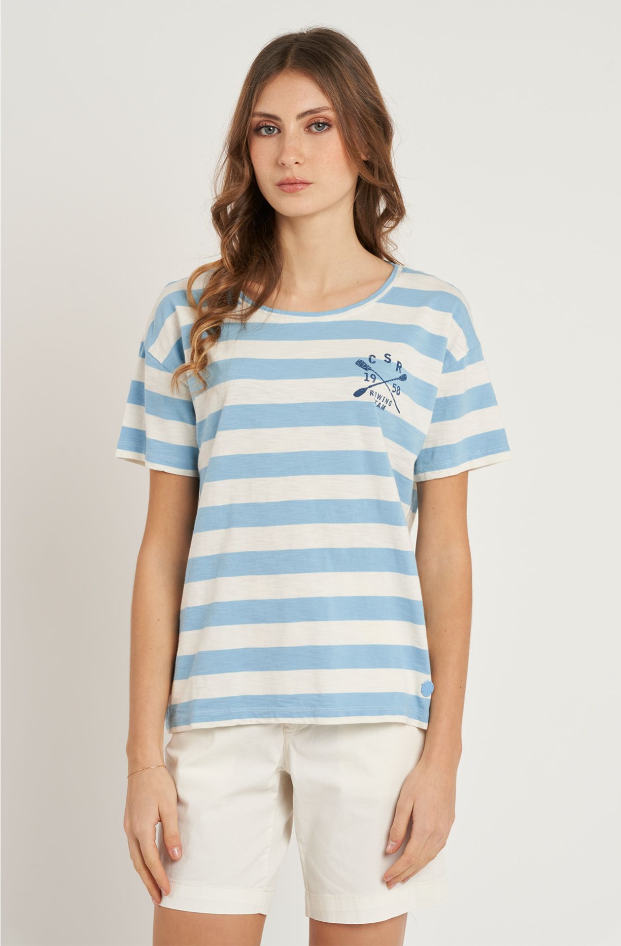 T-shirt da donna Rowing Team in cotone slub