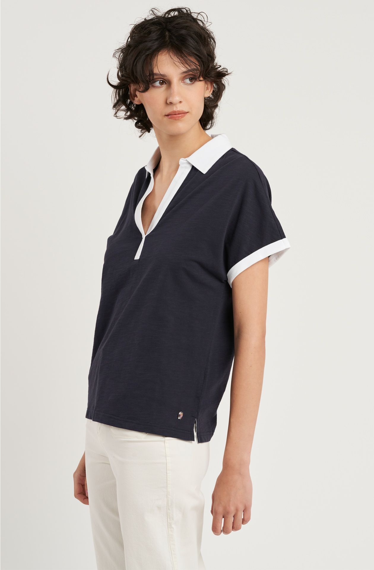 Polo da donna in cotone slab