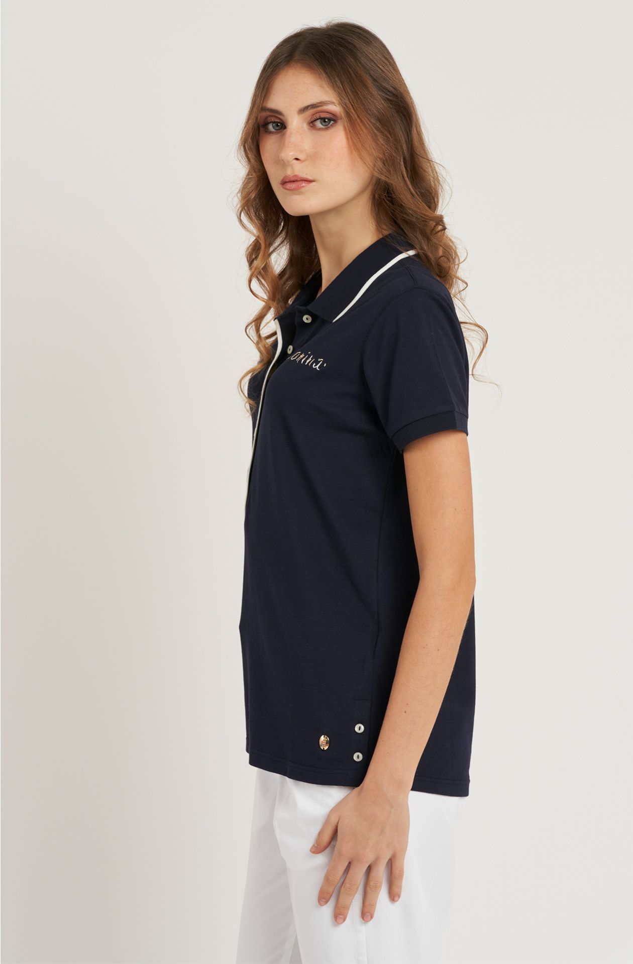 Polo da donna in cotone piquet