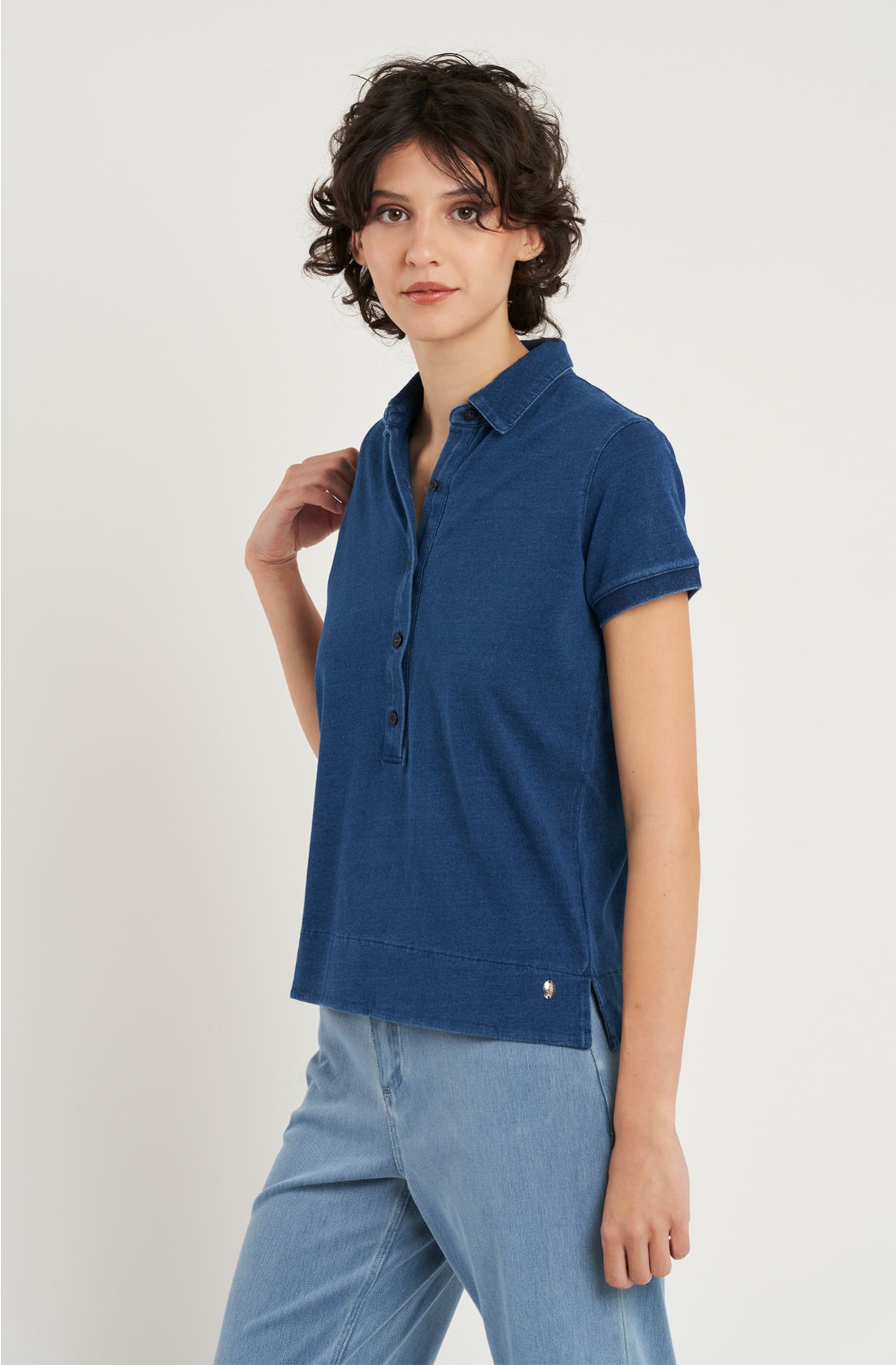 Polo da donna in cotone jersey