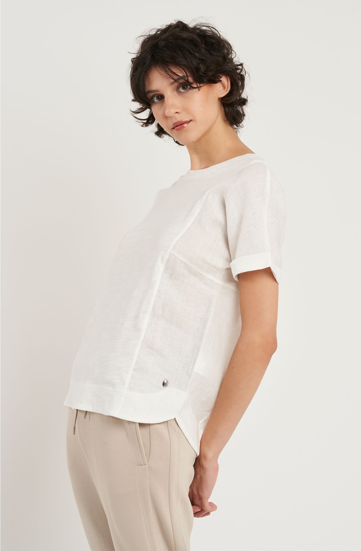 Women's Cotton and Linen T-Shirt