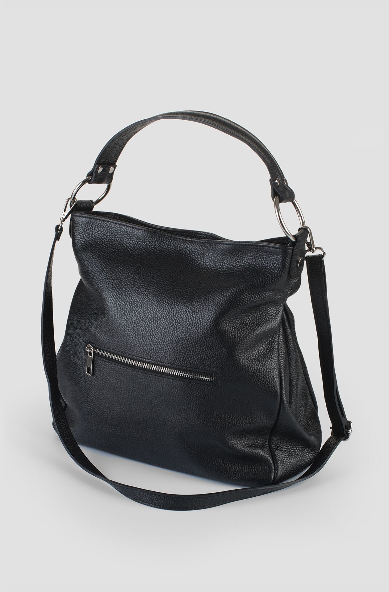 Women's hammered leather shoulder bag