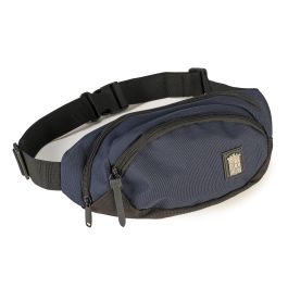 Marsupio 4 tasche zip uomo sportivo scomparti tessuto lavoro